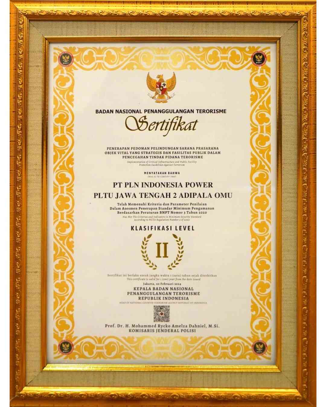 Sertifikat BNPT Adipala